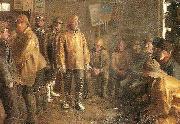 Michael Ancher i kobmandens bod en vinterdag, nar der ikke fiskes oil painting